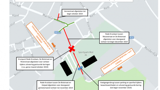 Werken Sportcentrum Den Uyt najaar 2019